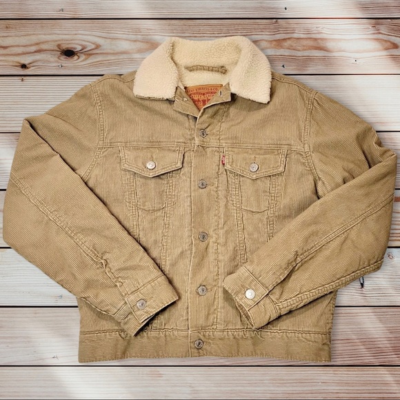Levi's Jackets & Blazers - LEVI’S • Corduroy Sherpa Lined Oversized Trucker Jacket, Small